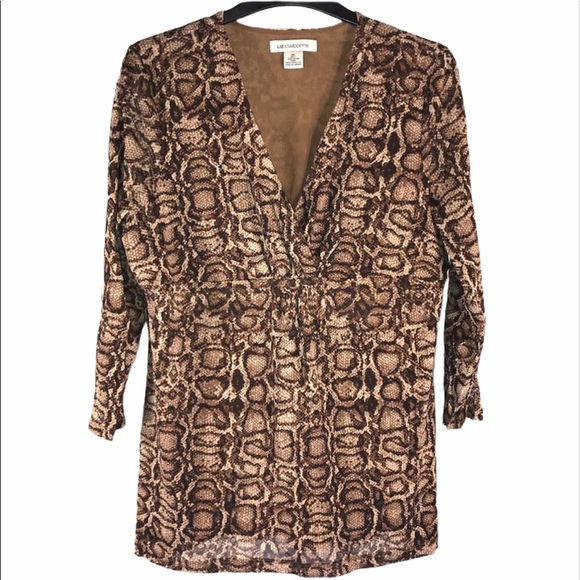 Liz Claiborne Tops - Liz Claiborne Snakeprint Top, Size XL